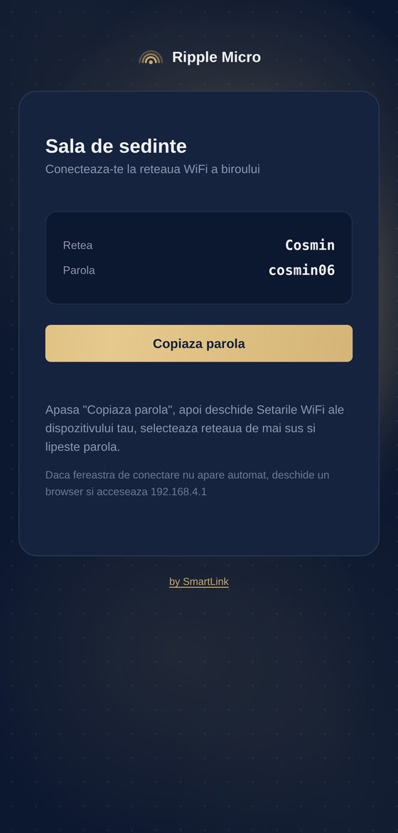 Portalul Ripple Micro pe telefon